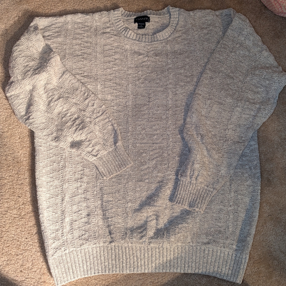 Gant Men's Light Gray Crewneck Sweater